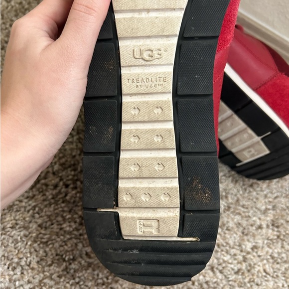 UGG Trigo Sneaker Shoes Men’s Red Leather Suede Size 13 Energ Comfort Canvas Run - Picture 9 of 10
